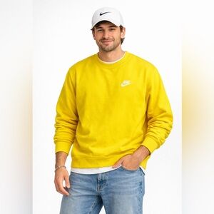 Nike Men's Vibrant Yellow Crewneck Sweater